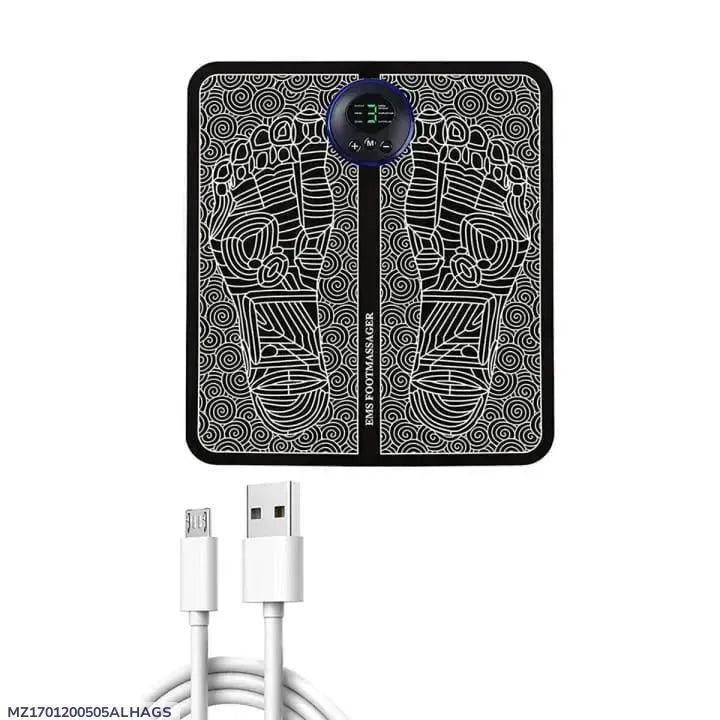 Rechargeable Foot Massager Mat Black PU Leather
