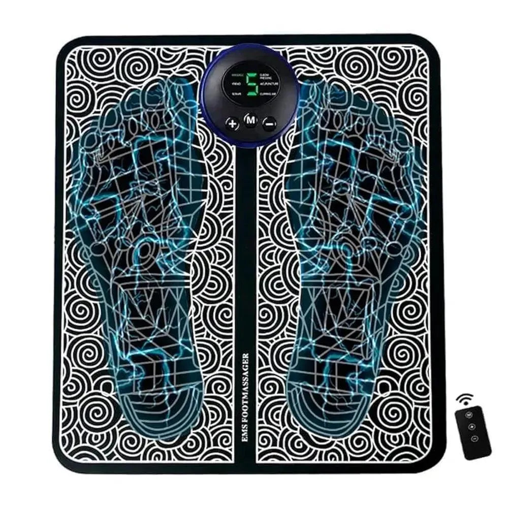 Rechargeable Foot Massager Mat Black PU Leather